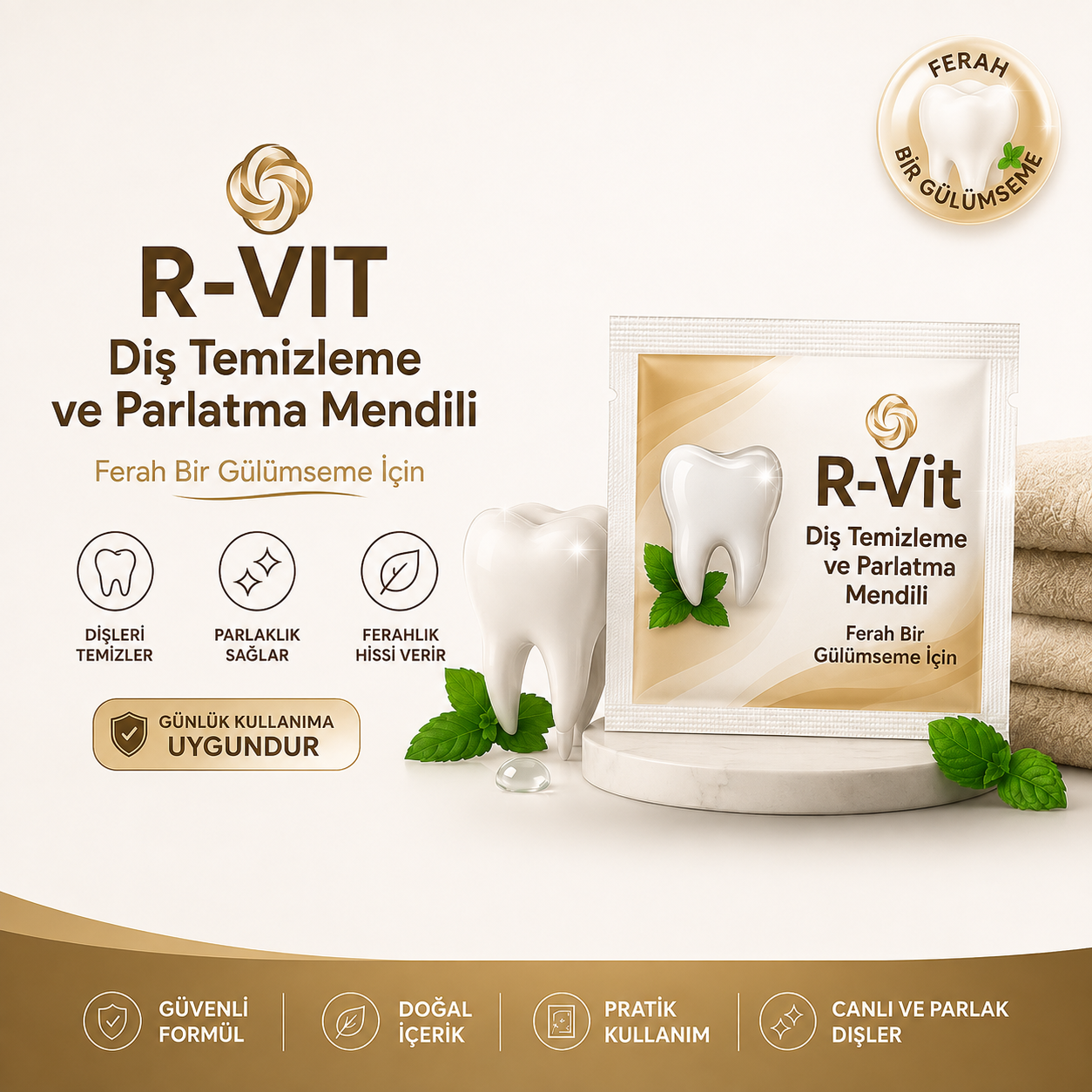 R-VIT Diş Temizleme ve Parlatma Mendili