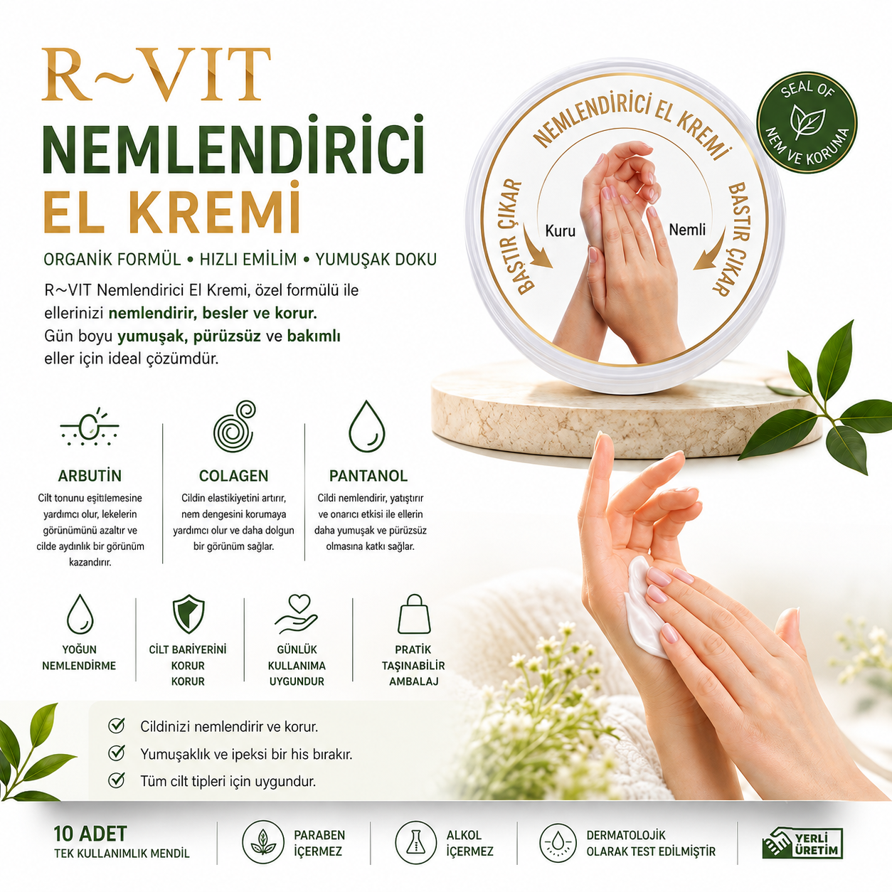 R-VİT NEMLENDİRİCİ EL KREMİ