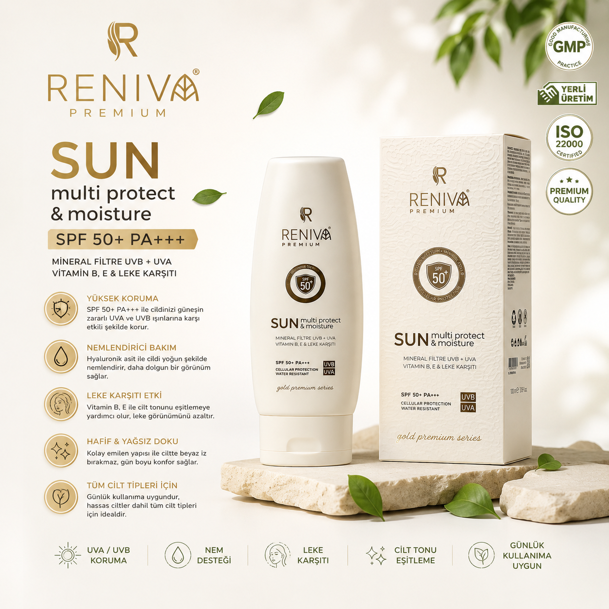 Reniva Premium Sun Multi Protect &amp; Moisture SPF 50+ 100ML