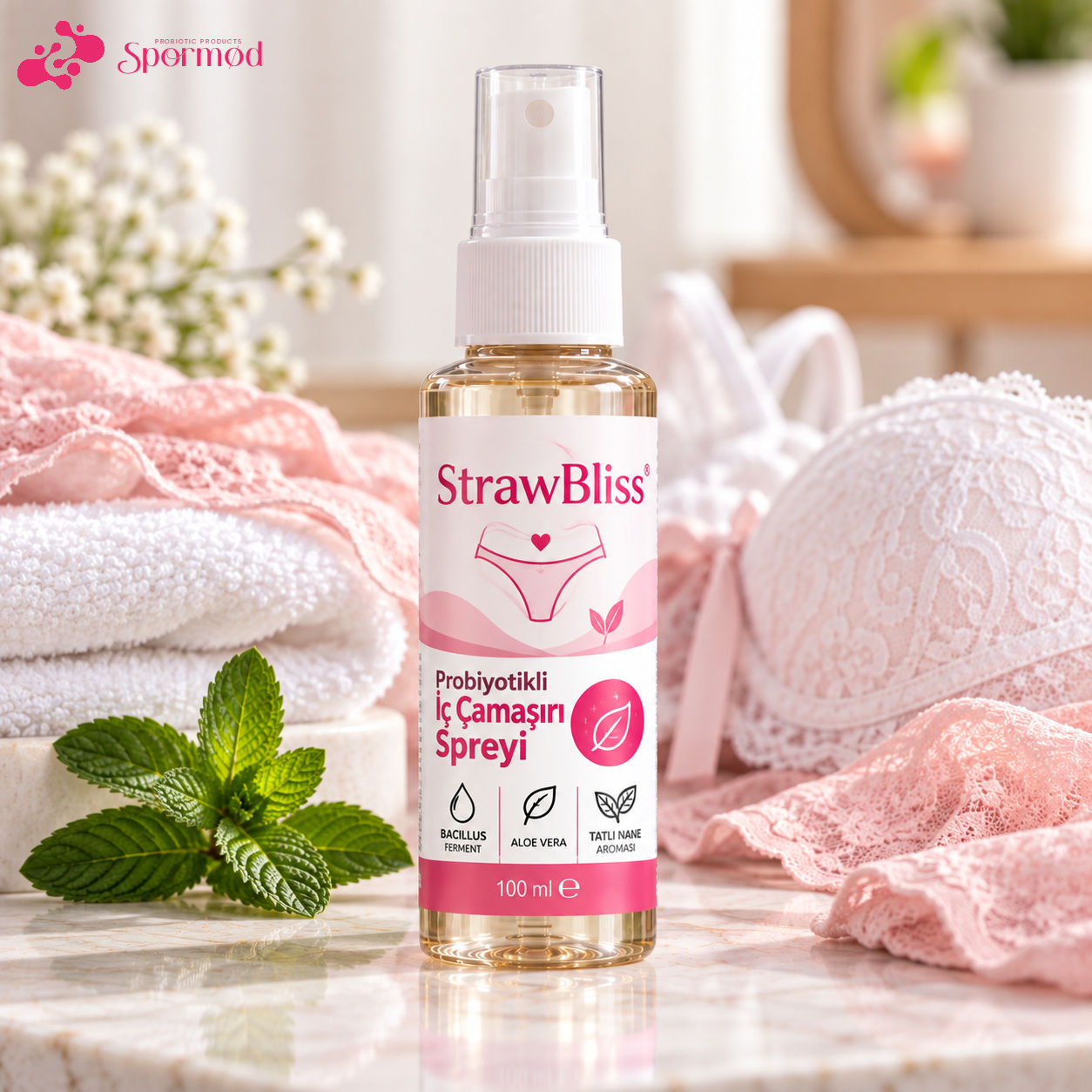 StrawBliss® Probiyotikli İç Çamaşırı Spreyi – 100 ml
