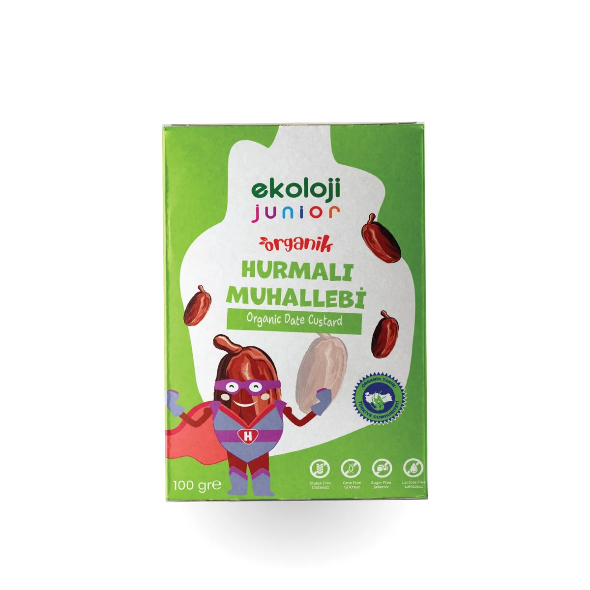 Junior Organik Glutensiz Muhallebi Hurmalı 100 Gr.
