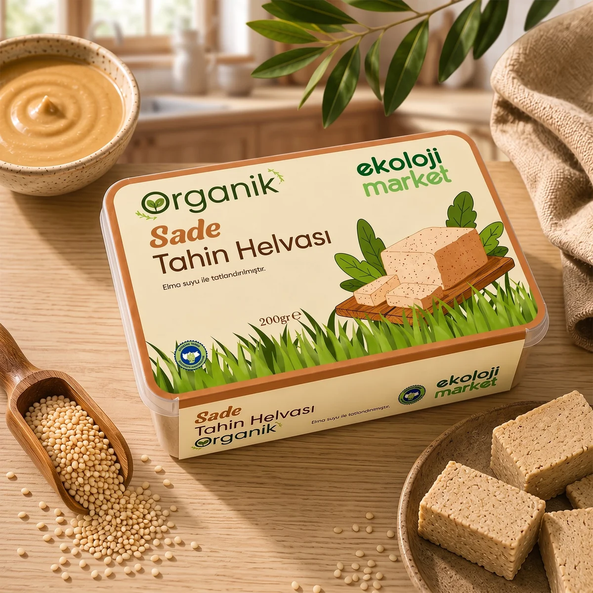 Organik Tahin Helvası Sade 200 Gr.