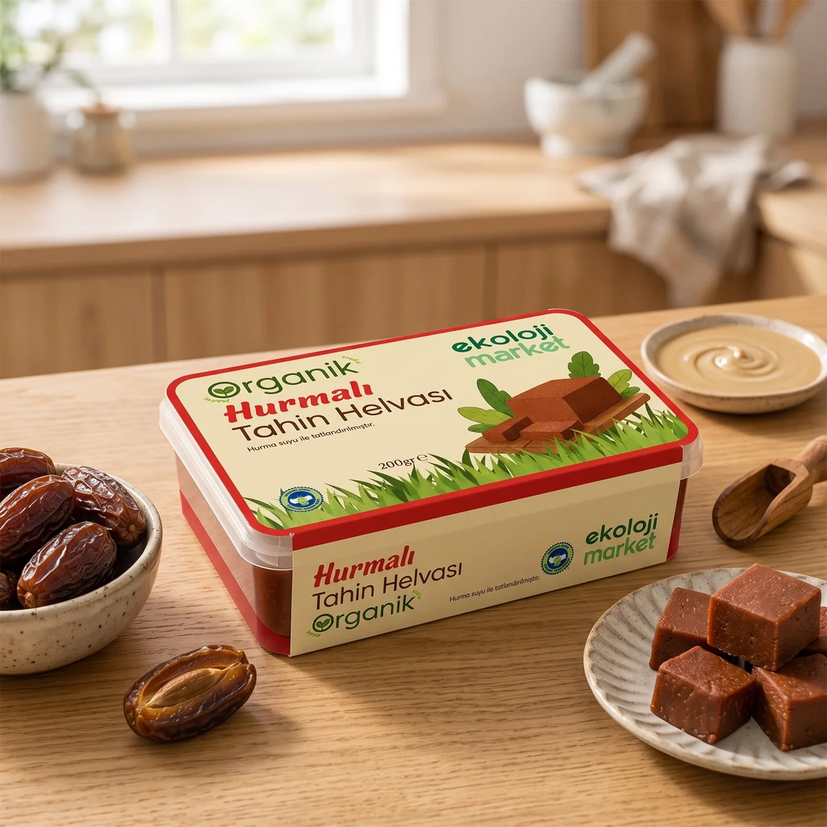 Organik Tahin Helvası Hurmalı 200 gr