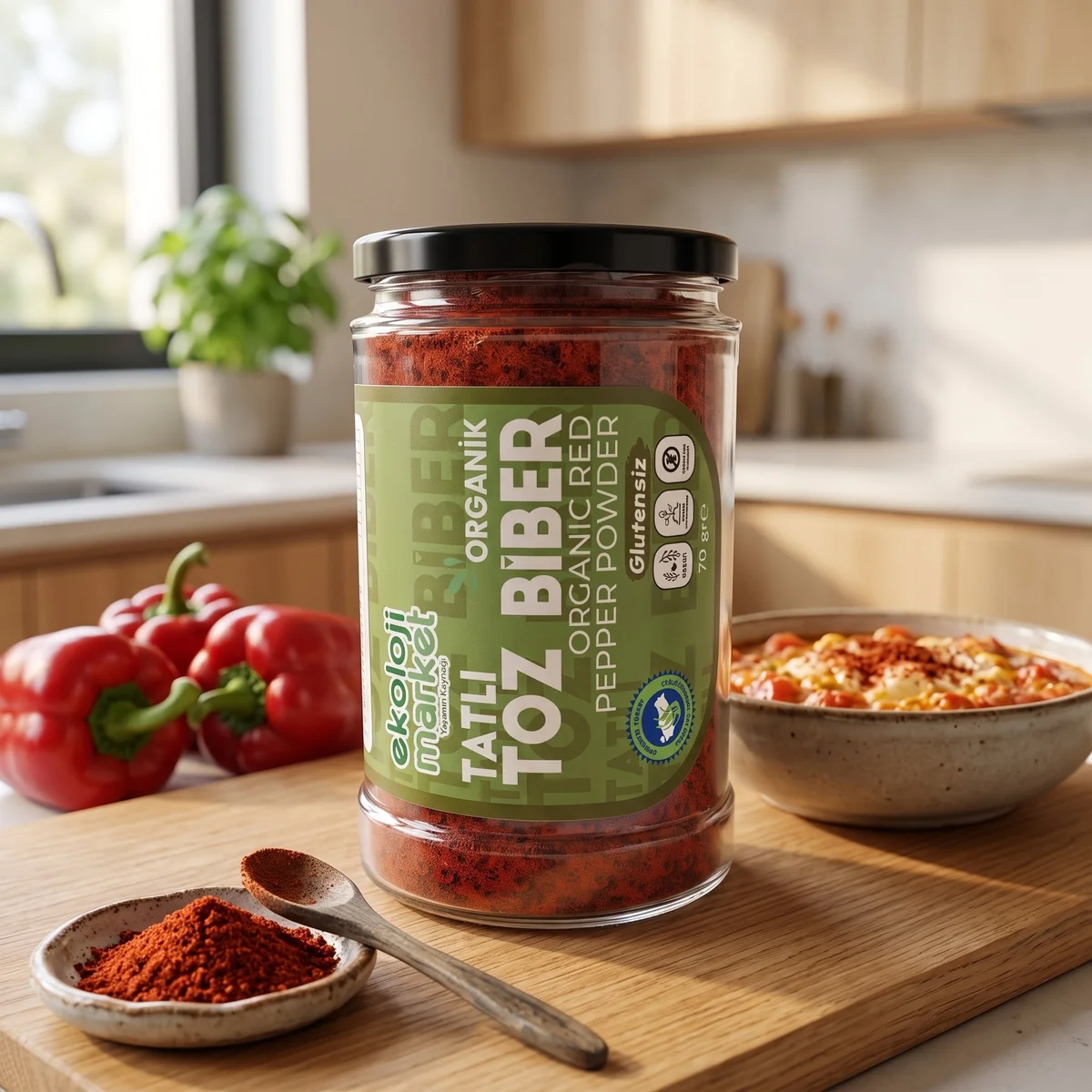 Organik Glutensiz Kavanoz Toz Biber Tatlı 70 Gr.
