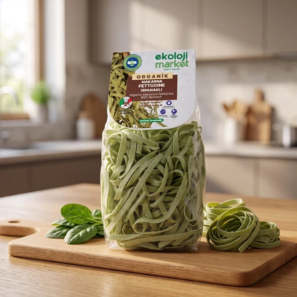 Organik Ispanaklı Fettucine 250 Gr.