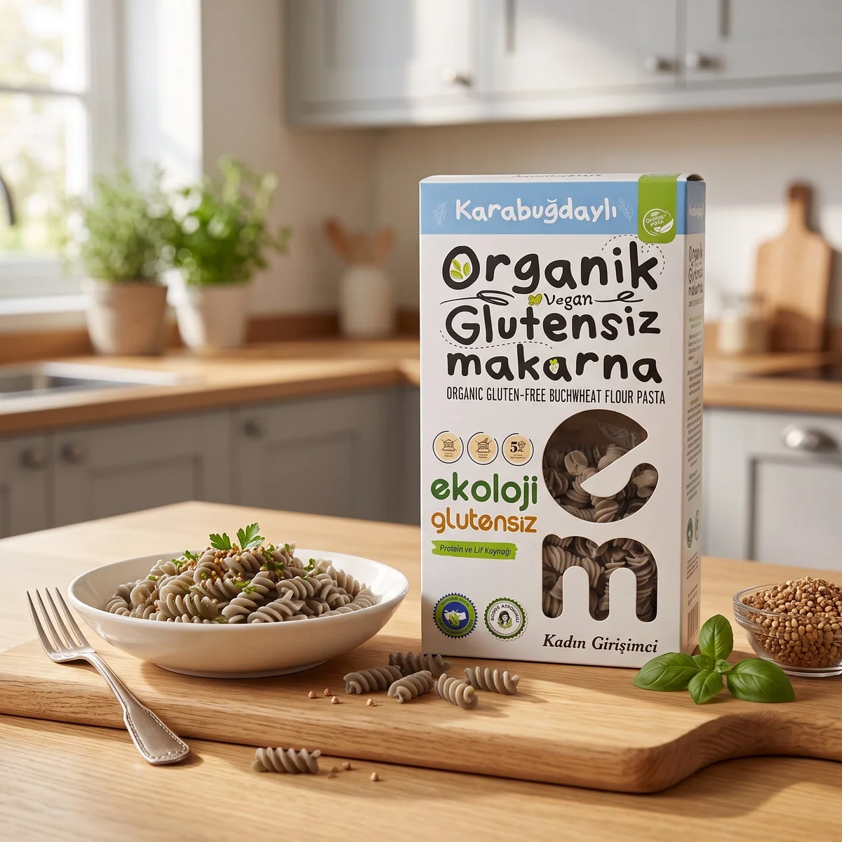 Organik Glutensiz Makarna Karabuğdaylı Burgu 200 Gr.